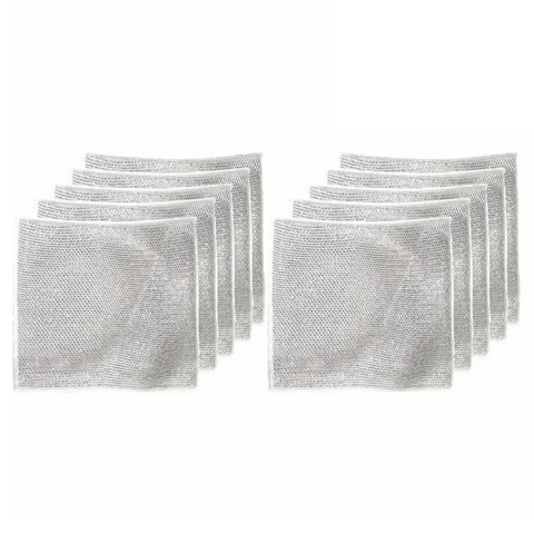 Pano Magico Inox de Ariar, Pano de Aço Inox, Kit 10 Panos de Limpeza, Pano pra Limpeza Pesada, Pano Reutilizavel, Pano para Polimento, Pano Resistente a Sujeira, Pano de Fio de Aço Inox, Pano Duravel para Cozinha, Pano de Limpeza, Kitchen&Co