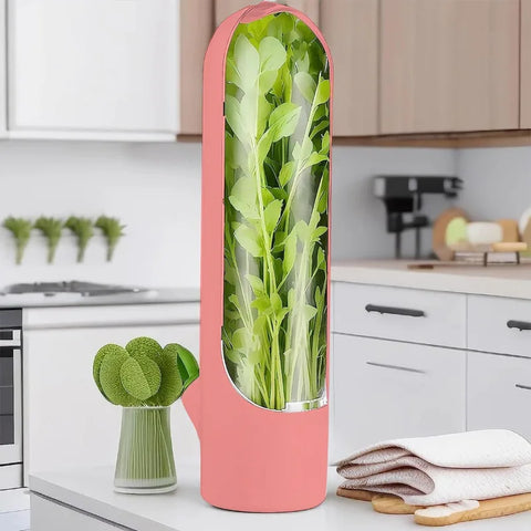 Conservador de Ervas Frescas, Porta Temperos para Geladeira, Utensílio para Armazenar Ervas, Porta Ervas Frescas Compacto, Conservador de Manjericão e Coentro, Porta Temperos Ecológico, Produto para Prolongar Frescor de Ervas, Kitchen&Co