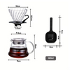 Conjunto de café coado, jarra de vidro borossilicato, coador manual espiral, preparo de café pour over, resistente a altas temperaturas, coador de vidro V-shape, acessório de café premium, jarra de 600ml, utensílios de café elegante Kitchen&Co