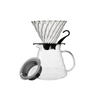 Conjunto Profissional Cafeteria Barista, Kit Barista Completo, Kit para Método V60, Acessorios para Cafe V60, Cafeteira Gooseneck Preta, Moedor Manual de Cafe, Jarra de Vidro Borossilicato, Suporte V60 de Vidro, Filtros de Papel Cafe, Kitchen&Co