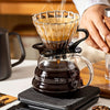 Conjunto de café coado, jarra de vidro borossilicato, coador manual em espiral, preparo de café pour over, resistente a altas temperaturas, coador de vidro V-shape, acessório de café premium, jarra de 600ml, utensílios de café elegante Kitchen&Co