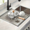 Escorredor Dobrável, Escorredor de Pratos, Organizador de Pia, Aço Inoxidável, Utensílios de Cozinha, Compacto, Resistente à Ferrugem, Multifuncional Kitchen&Co