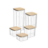 Potes De Armazenamento PET E Bambu, Potes Herméticos, Tamanhos Variáveis, Vedação Hermética, Organização De Cozinha, Materiais Seguros Para Alimentos, Porta Temperos, Organizador de Cozinha, Pote de Armazenamento, Recipiente de Armazenamento, Kitchen&Co