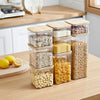 1 Potes De Armazenamento PET E Bambu, Potes Herméticos, Tamanhos Variáveis, Vedação Hermética, Organização De Cozinha,Seguro Para Alimentos, Porta Temperos, Organizador de Cozinha, Pote de Armazenamento, Recipiente de Armazenamento, Kitchen&Co