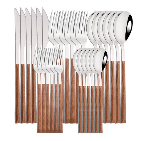 Faqueiro Talher Inox Madeira - Kitchen & Co