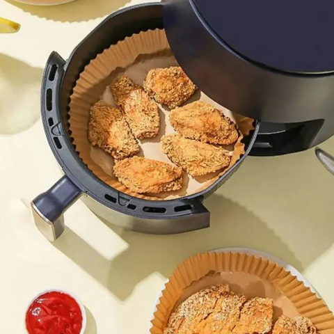 Forro De Papel, Air Fryer, Descartável, Resistente ao Calor, Limpeza Fácil, 50 Unidades, Forma para Airfryer, Papel de Airfryer Kitchen&Co