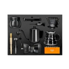 Conjunto Profissional Cafeteria Barista, Kit Barista Completo, Kit para Método V60, Acessorios para Cafe V60, Cafeteira Gooseneck Preta, Moedor Manual de Cafe, Jarra de Vidro Borossilicato, Suporte V60 de Vidro, Filtros de Papel Cafe, Kitchen&Co