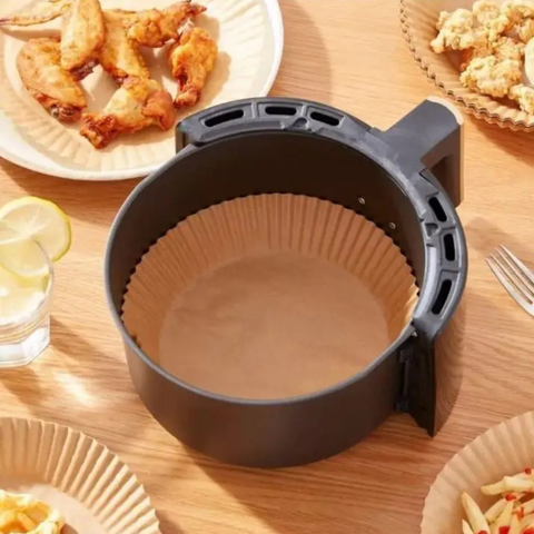 Forro De Papel, Air Fryer, Descartável, Resistente ao Calor, Limpeza Fácil, 50 Unidades, Forma para Airfryer, Papel de Airfryer Kitchen&Co