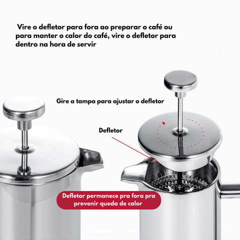 Cafeteira Prensa Francesa em Inox