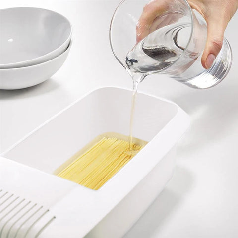 Cozedor de Massas Multifuncional, Recipiente para Cozinhar Macarrão, Cozedor Portátil para Massas, Caixa de Macarrão Prática, Utensílio de Cozinha Compacto, Lava-Louças, Cozinha Funcional Kitchen&Co