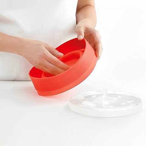 Pipoqueira de Silicone, Pipoqueira para Micro-ondas, Preparo Saudável, Utensílios de Cozinha, Compacto e Retrátil, Pipoca Sem Óleo, Silicone Resistente, Design Dobrável, Balde de Pipoca Pop Vermelha Kitchen&Co