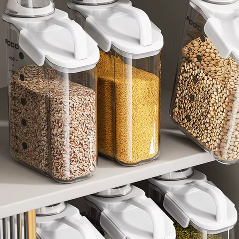  Pote De Armazenamento Hermético, Vedação À Prova De Umidade, Recipiente Para Alimentos, Pote Transparente, Cozinha Prática, Porta temperos, Kitchen&Co
