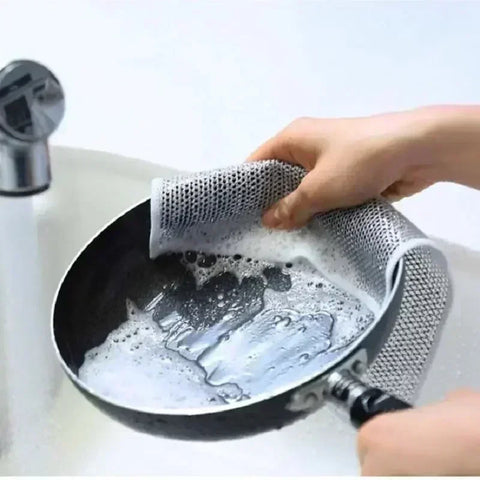 Pano Magico Inox de Ariar, Pano de Aço Inox, Kit 10 Panos de Limpeza, Pano pra Limpeza Pesada, Pano Reutilizavel, Pano para Polimento, Pano Resistente a Sujeira, Pano de Fio de Aço Inox, Pano Duravel para Cozinha, Pano de Limpeza, Kitchen&Co