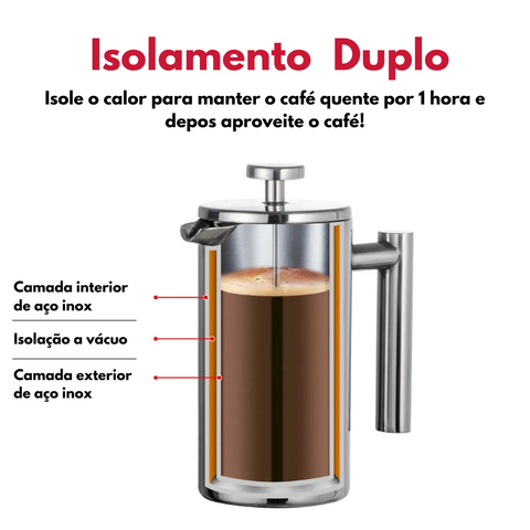 Cafeteira Prensa Francesa em Inox
