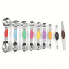 Conjunto Medidor Magnético De Aço Inox, Copos E Colheres Medidoras, 17 Peças, 9 Peças, Silicone Preto Ou Colorido, Design Duplo, Colheres Medidoras, Copos Medidores, Conjunto de Copos e Colheres Medidoras, Kit de Medição Completo, Kitchen&Co