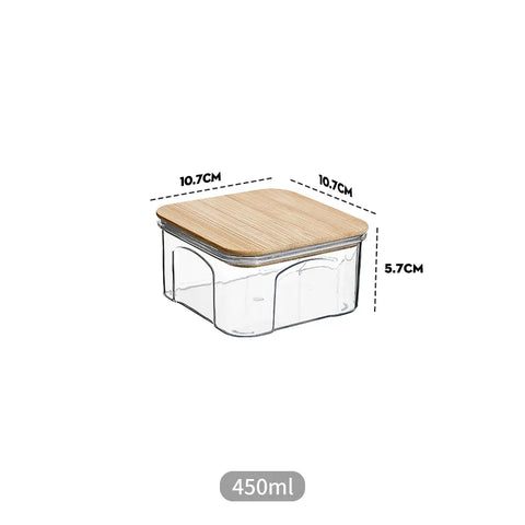 Potes De Armazenamento PET E Bambu, Potes Herméticos, Tamanhos Variáveis, Vedação Hermética, Organização De Cozinha,Seguro Para Alimentos, Porta Temperos, Organizador de Cozinha, Pote de Armazenamento, Recipiente de Armazenamento, Kitchen&Co