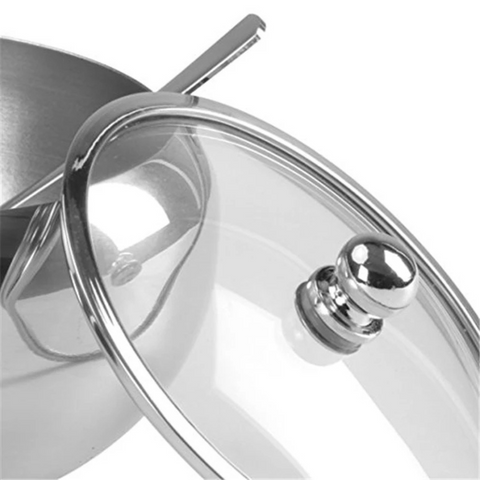 Pote para Temperos, Pote de Açúcar com Tampa, Porta Temperos Inox, Açucareiro Tampa Vidro, Açucareiro Inox, Açucareiro com Colher, Açucareiro 300ml, Açucareiro.