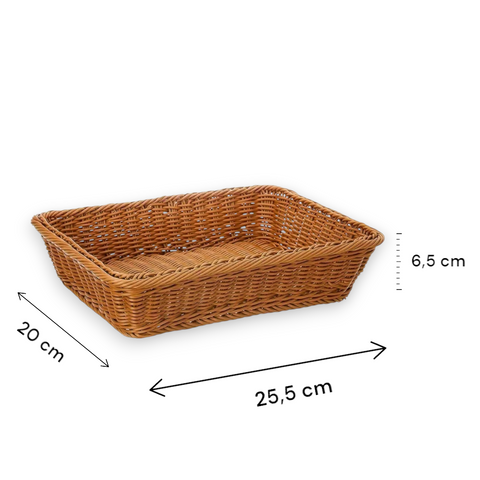 Bandeja Retangular de Vime com Alças