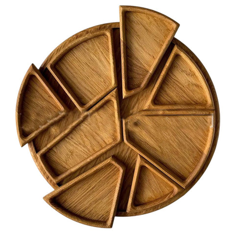 Bandeja de Madeira com Divisórias, Bandeja para Servir Petiscos, Prato Dividido para Snacks, Bandeja de Aperitivos de Madeira, Travessa Decorativa com Compartimentos, Bandeja para Frutas e Castanhas, Tábua de Servir com Divisórias Removíveis, Prato para Doces e Aperitivos, Utensílio para Mesa Posta KitchenCo, Bandeja para Centro de Mesa.