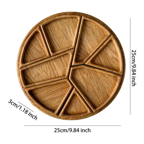Bandeja de Madeira com Divisórias, Bandeja para Servir Petiscos, Prato Dividido para Snacks, Bandeja de Aperitivos de Madeira, Travessa Decorativa com Compartimentos, Bandeja para Frutas e Castanhas, Tábua de Servir com Divisórias Removíveis, Prato para Doces e Aperitivos, Utensílio para Mesa Posta KitchenCo, Bandeja para Centro de Mesa.