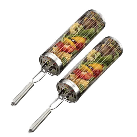 Cilindro Grelhador Inox para Churrasco com Alça – 48cm