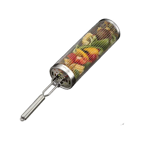 Cilindro Grelhador Inox para Churrasco com Alça – 48cm
