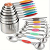 Conjunto Medidor Magnético De Aço Inox, Copos E Colheres Medidoras, 17 Peças, 9 Peças, Silicone Preto Ou Colorido, Design Duplo, Colheres Medidoras, Copos Medidores, Conjunto de Copos e Colheres Medidoras, Kit de Medição, Kit de medição Completo, Kitchen&Co
