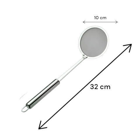 Peneira para Chá, Peneira Inox, Malha Fina, Escumadeira, Escorredor Inox, Coador para Suco, Coador Multiuso, Coador de Aço Inoxidável, Acessórios para Cozinha.
