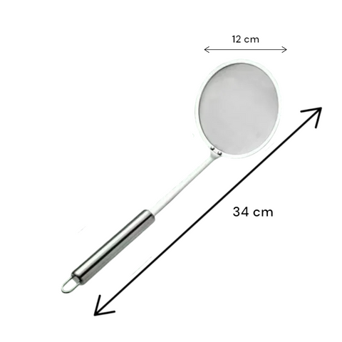 Peneira para Chá, Peneira Inox, Malha Fina, Escumadeira, Escorredor Inox, Coador para Suco, Coador Multiuso, Coador de Aço Inoxidável, Acessórios para Cozinha.
