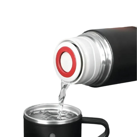 Garrafa Térmica, Garrafa Inox, Térmica 500ml, Garrafa com Xícara, Vacuum Flask, Café, Chá, Bebida Quente, Bebida Fria, Cozinha, Presente