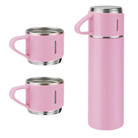 Garrafa Térmica, Garrafa Inox, Térmica 500ml, Garrafa com Xícara, Vacuum Flask, Café, Chá, Bebida Quente, Bebida Fria, Cozinha, Presente