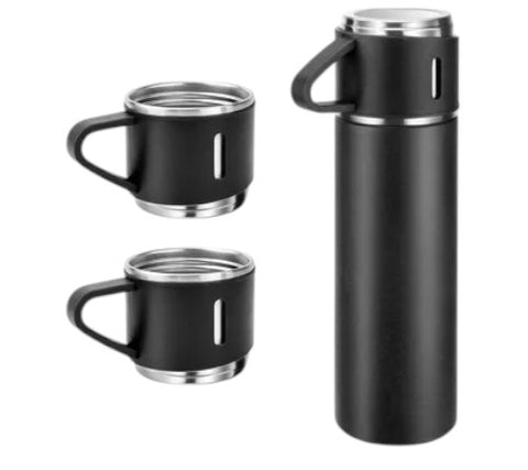 Garrafa Térmica, Garrafa Inox, Térmica 500ml, Garrafa com Xícara, Vacuum Flask, Café, Chá, Bebida Quente, Bebida Fria, Cozinha, Presente