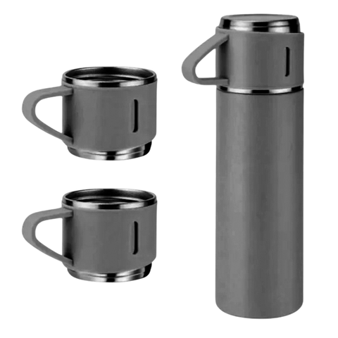 Garrafa Térmica, Garrafa Inox, Térmica 500ml, Garrafa com Xícara, Vacuum Flask, Café, Chá, Bebida Quente, Bebida Fria, Cozinha, Presente