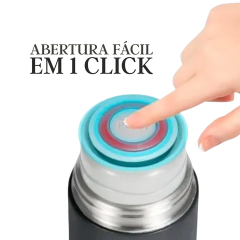 Garrafa Térmica, Garrafa Inox, Térmica 500ml, Garrafa com Xícara, Vacuum Flask, Café, Chá, Bebida Quente, Bebida Fria, Cozinha, Presente
