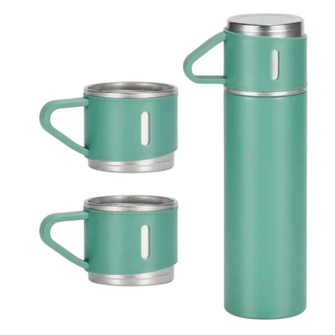 Garrafa Térmica, Garrafa Inox, Térmica 500ml, Garrafa com Xícara, Vacuum Flask, Café, Chá, Bebida Quente, Bebida Fria, Cozinha, Presente