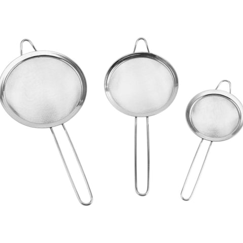 Peneira Inox, Coador Inox, Kit Peneira, Utensílios de Cozinha, Fritura, Peneira de Malha Fina, Peneira de Aço, Cozinha