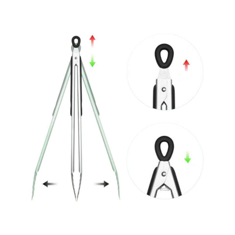 Pinça De Cozinha Inox, Pinça Para Grelha, Pinça Inox Com Trava, Pinça Extra Longa, Utensílio De Churrasco, Pinça De Inox, Pinça Resistente Ao Calor, Acessórios De Cozinha Inox, Pinça Ergonômica, Utensílio De Cozinha