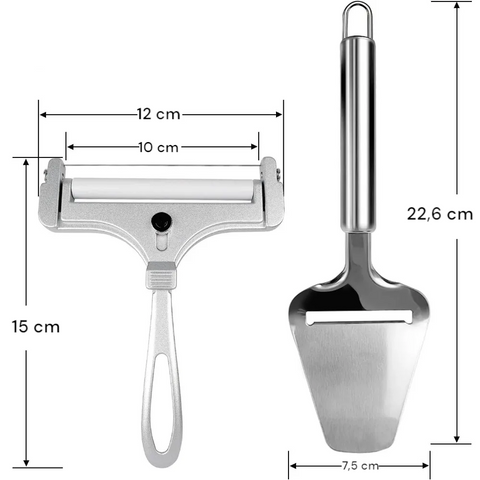 Kit Fatiador de Queijo Ajustável em Inox com Espátula