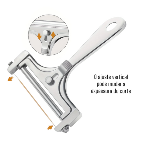 Kit Fatiador de Queijo Ajustável em Inox com Espátula